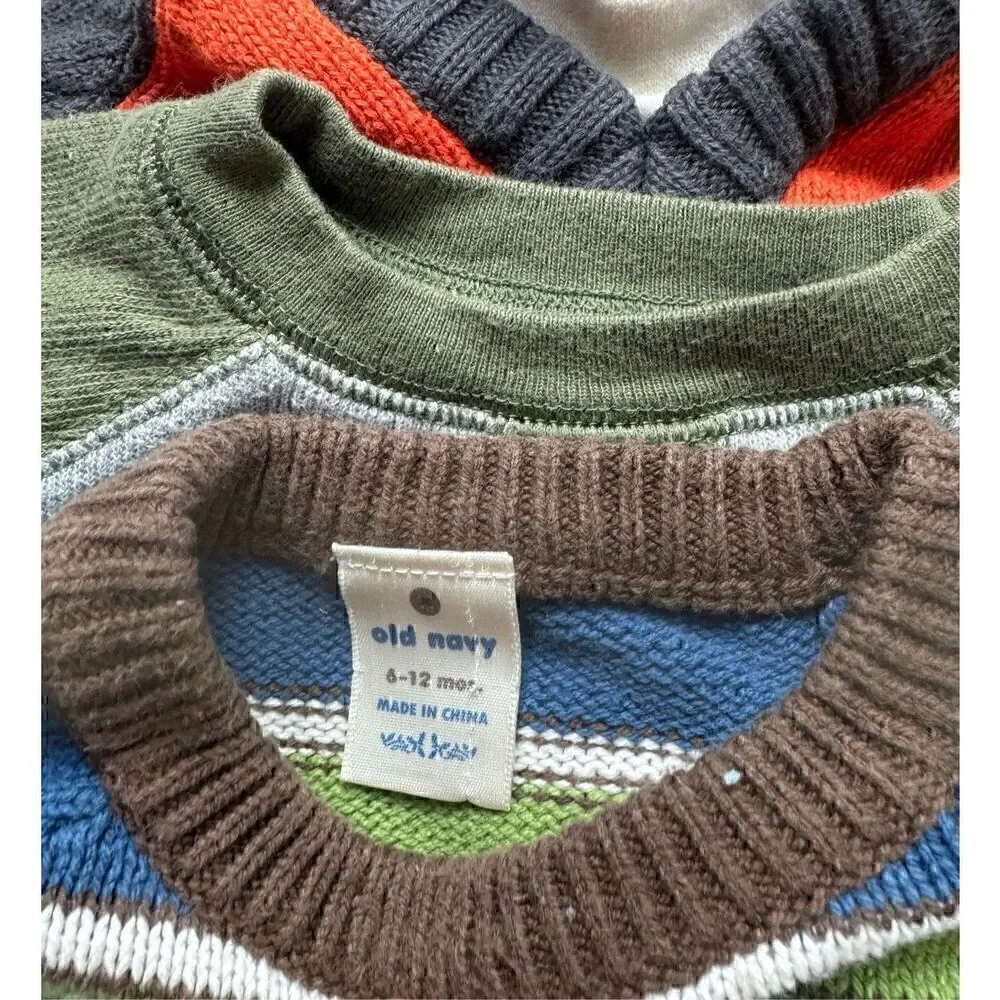 5 piece Boys Size 6-12 month toddler sweater bundle by Old Navy, US Polo Associa